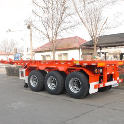 China Truck Trailer Tri-Axle 2040 Container Chassis Transportation Extendable Skeleton Truck Trailers  Skeletal Frame Semi Trailer for sale