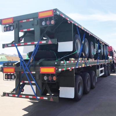 China Truck Trailer 2 3 4 Axles Heavy Duty Transport  Equipment Flatbed Platform Trailer Flatbed Container Semi Truck Trailer for sale