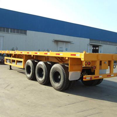 China Truck Trailer Special Transportation 70tons 60 Tons 3 Axles Flat Bed Container Carrier Trailer Drop Deck Trailers Flatbed Truck Semi Trailers for sale