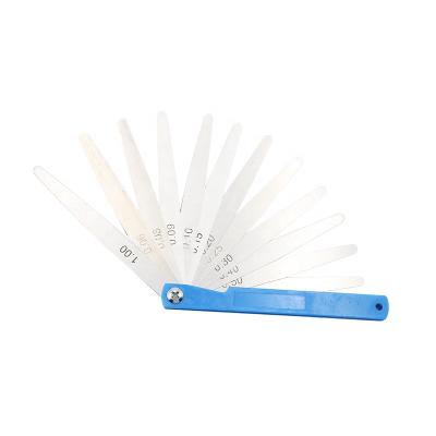 China SHAHE Straight Portable 17 Blade Feeler Gauge Metric 100 Millimeter Length Thickness Gauge Ruler 0.02-1.00 Millimeter Gap for sale