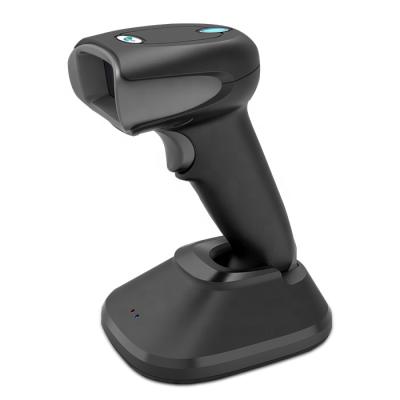 China Long Transmission 1D 2D Radio Handfree Image Barcode Scanner Long Distance Portable Wireless Reader With Charging Base for sale