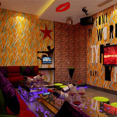 China Modern fashion new design 3d vinyl pvc wallpaper wallpaper in roll for KTV BAR HOTEL project for sale