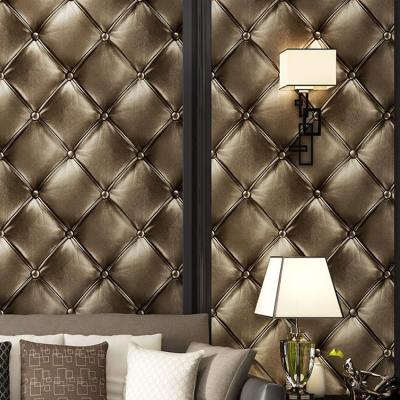 China Modern Wholesale Cheap PVC Stock 3d Effect Leather Wallpaper Home Decoration For Walls for sale