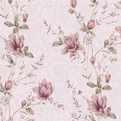 China Beautiful Modern Flower Korea 1.06m Wide Vinyl Coated Wallpaper for sale