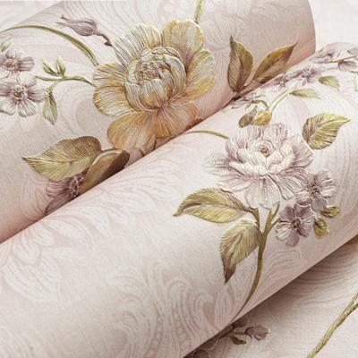 China Modern Wallpaper Supplier China Rosette Classical European Design Flower High Quality Nonwoven Wallpaper for sale