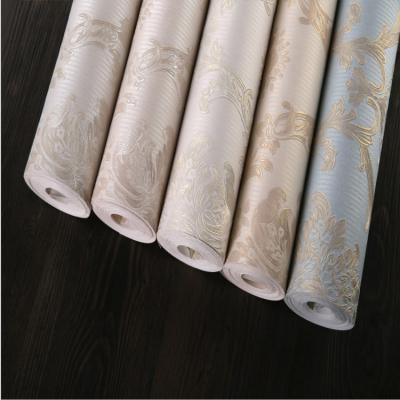 China Non-toxic home decorate embossed nonwoven wallpaper wallcovering wallpaper supplier for sale