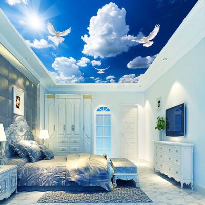 China Artistic ceilings customized 3d sky wallpaper mural for ceiling for home decoration for sale