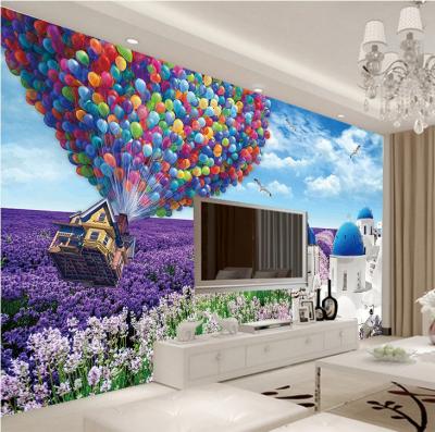 China 3d effect custom printed 3d wall mural wallpaper nature landscape for living room for sale