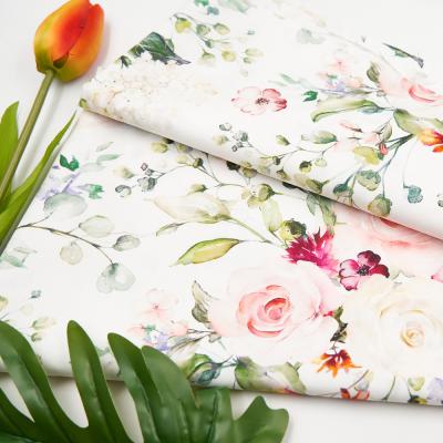 China Floral Patterned Sustainable Wedding Bouquet Digital Printing Plain 100% Cotton Fabric for sale