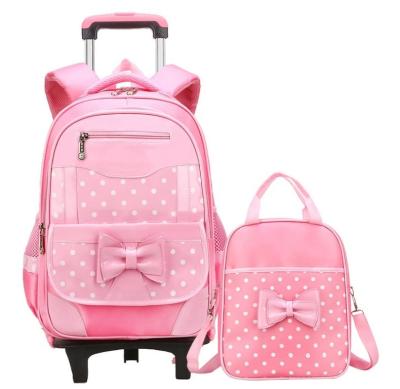 China Waterproof Girls Educate Backpack For School Girls Bookbags For Kids Water Resistant School Trolley Bag With Lunch Tote Bag for sale