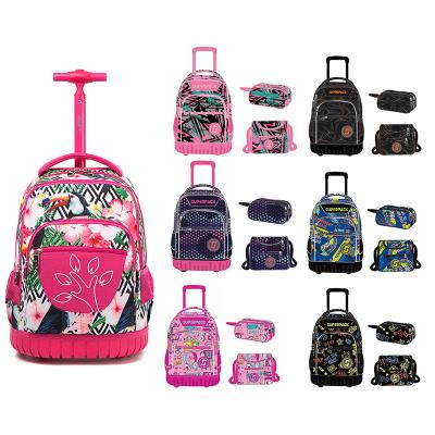 China Wholesale Waterproof Children Trolley Backpack School Bag Rolled Bag Student Trolley Backpack Kids Trolley Backpack For School for sale