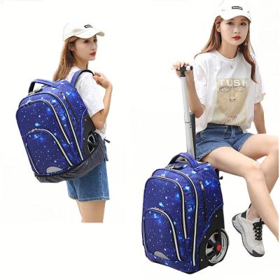 China Waterproof Adult Travel Luggage School College Laptop Carry On Trolley Rolling Business Backpack With Wheels for sale