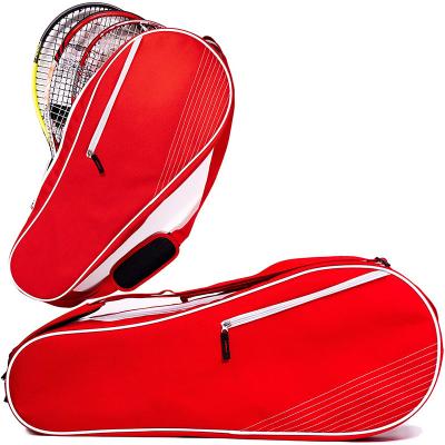 China 2022 New Fashion Durable Customized Logo Printed Red Brand Tennis Bag Badminton Racket Bag for sale