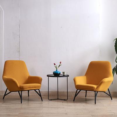 China Modern Modern Furniture Manufacturers Home Hotel Living Room Bedroom Fabric Metal leg lounge Leisure Sofa Chair armchair for sale