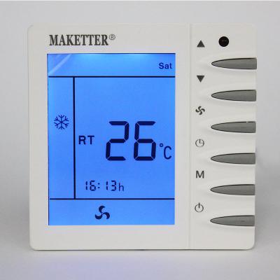 China Home Floor Heat Air Conditioning Digital Room Smart Touch Screen Coil Fan Central Wall Thermostat 501 for sale