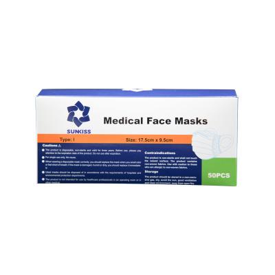 China Disposable Supplies 3 Layer Earhook Surgical Disposable Face Mask Daily Face Mask for sale