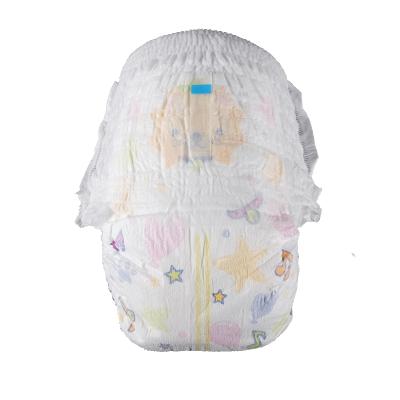 China Printed Baby Soft Breathable Disposable Plastic Diaper Pants Grade B for sale