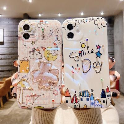 China Luxury shockproof back cover, cute cartoon pattern shell, with camera protector, suitable diy phone case for iPhone 11 13 pro max for sale