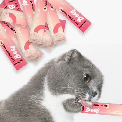 China Sustainable Beef Flavor Cat Lick Treat Dough Pet Snacks for sale