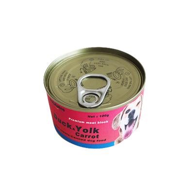 China Supplier 100g Natural Carrot Dog Duck Chunk Premium Materials Sustainable Steamed Canned Food for sale