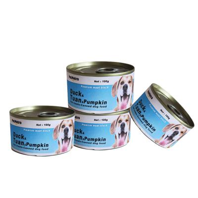 China Sustainable Pet Snacks Duck Pumpkin Canned Dog Food for sale