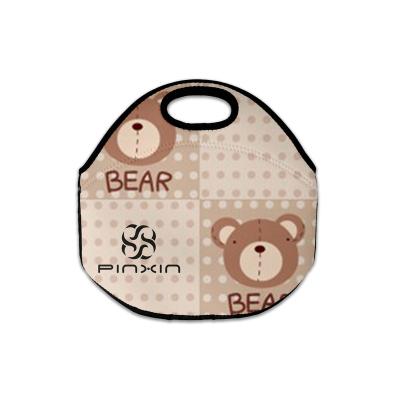 China Wholesale Insulated Neoprene Lunch Bag Bear Pattern Eco-Friendly Reusable Print Cooler Bag Insulated Lunch Bag for sale