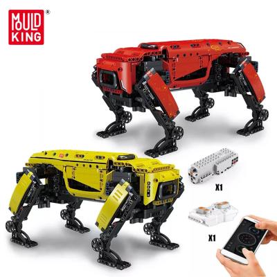 China Building Toy Mold King 15066 Creative Robot APP Control Dynamics Technician Mechanical Intelligent Power RC Robot Yellow Remote Model Dog for sale