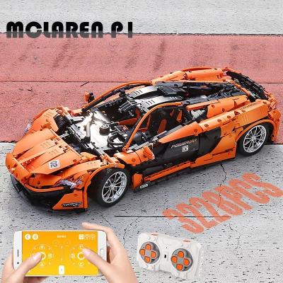 China High Tech Toy Mold King 13090S MOC Building APP Motorized 3228pcs Race Car McLarens P1 Hypercar Building Block Bricks Kids Toys for sale