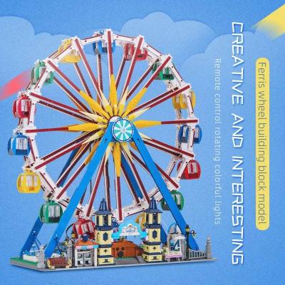 China Toy Mold King 11006 LED Light Creative Toys App Compatible Building Motorized Ferris Wheel Model Building Blocks for sale