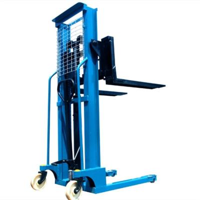 China Manufacturing Plant Chinese Hydraulic Manual Hand Stacker Forklift 1t 1.6m Lifting Manual Reach Stacker Price for sale