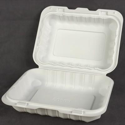 China Disposable Hot Sale Thermoforming Microwave Eco-friendly Spend Take Out 9*6 Inch Hinged Plastic Food Container for sale