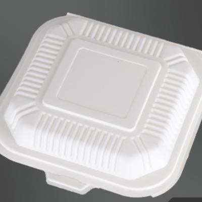 China Disposable Plastic Food Packaging 8 Inch Biodegradable Cornstarch Clamshell Hamburger Box for sale