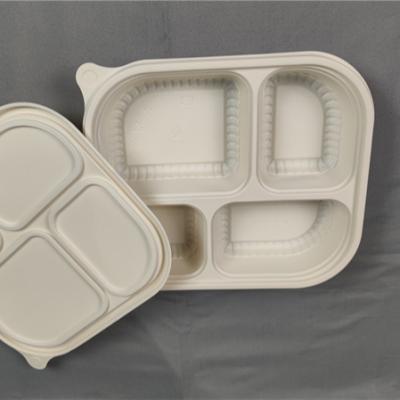 China Disposable Thermoforming Food Container 4 Compartment Corn Starch Togo Biodegradable Food Bowl for sale