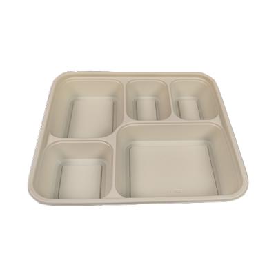 China Disposable Thermoforming Food Container 5 Compartment Corn Starch Togo Biodegradable Food Bowl for sale