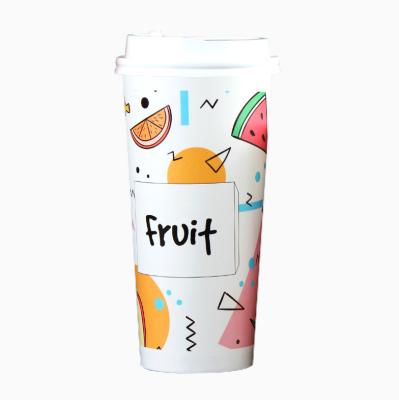 China Disposable Hot Sale Custom Logo PE Coating 12oz Disposable Juice Paper Cups For Cold Drink for sale