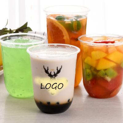 China Food Grade Plastic Cups Hot Selling Customized Printed Clear 16oz PET Cups for sale