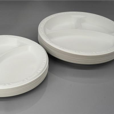 China Disposable Blister Round 9 Inch 3 Part Microwaveable Compartment Eco - Friendly Plastic Dish for sale