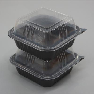 China 6 Inch Eco-friendly Plastic Disposable High Quality Microwave Take Out Sealed Burger Food Container for sale