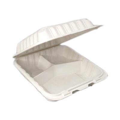 China Eco - Friendly Plastic Packaging 8*7.5 Inch Disposable Microwave Take Out Mineral Filleddisposable Boxed Takeout Container Clamshell for sale