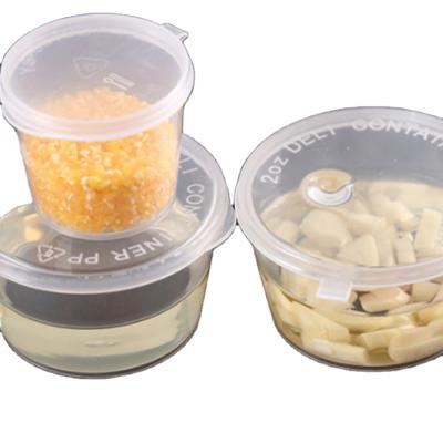 China Hot Sale Food Grade PP Clear Disposable Plastic Sauce Cup With PET Lids for sale