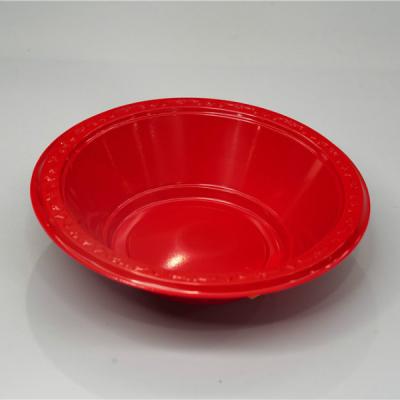 China Microwavable Thermoforming 20oz Rice Or Noodle Container Red Disposable Plastic Bowl for sale