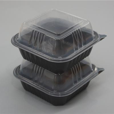 China 6 Inch Plastic Microwave Disposable Container To Go Box Sealed Plastic Clamshell Packing Hamburger Box for sale