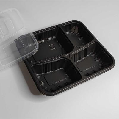 China Microwavable Hot Sale Plastic Sealed Compartment 4 To Go Box Microwave Plastic Food Container for sale