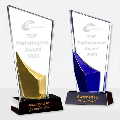 China New Design K9 Crystal Plaques Color Mixed Custom Logo Engraving Glass Award Trophy Plate from Europe for sale