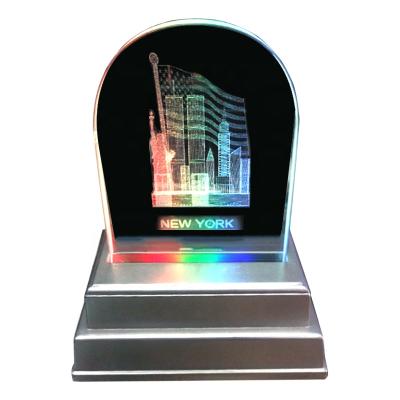 China Screw Rainbow Lights 9 Color Beads Led Light Base For Crystal Inserting Frame Display Acrylic Pedestal for sale