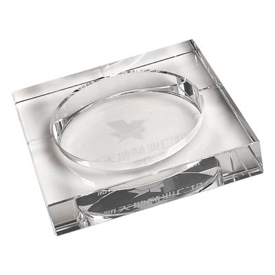 China Europe Vintage Design Big Size Square K9 Crystal Glass Ashtray Wholesales for sale