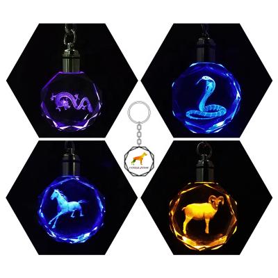 China Chinese Zodiac Dragon Snake Horse Sheep Main Chain Animal Europe Feng Shui Features Led Crystal for sale