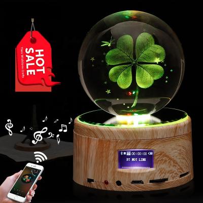 China Europe Wireless BT Cable Dual Mode Remote Control Led Lamp Base Speaker For 3d Crystal Ball Cubes Displaying for sale