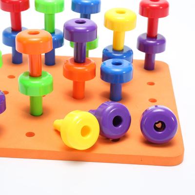 China Modern Stacking Peg Toy Montessori pp Plastic Puzzle Peg Board Toy Toddler Educational Toys for sale