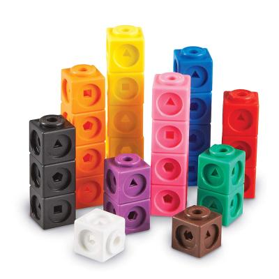 China Plastic PP Cube Small Sorting Blocks Toys Set Counting Square Building Block Toys Educational Learning Toy 14.5*14.5*18.5cm for sale